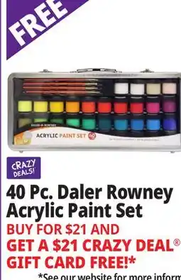 Ocean State Job Lot 40 Pc. Daler Rowney Acrylic Paint Set offer