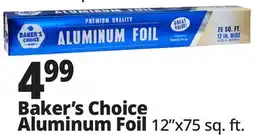 Ocean State Job Lot Baker's Choice Premium Quality Aluminum Foil 75 sq ft offer
