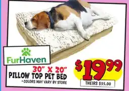 Ollie's 30 X 20 PILLOW TOP PET BED offer