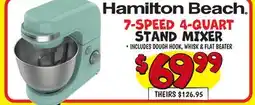 Ollie's HAMILTON BEACH 7-SPEED 4-QUART STAND MIXER offer