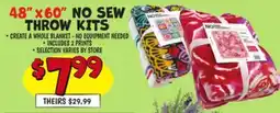 Ollie's NO SEW THROW KITS offer