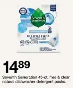 Target Seventh Generation dishwasher detergent offer