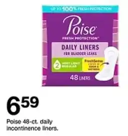 Target Poise daily Incontinence liners offer