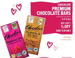 New Seasons Market CHOCOLOVE PREMIUM CHOCOLATE BARS offer