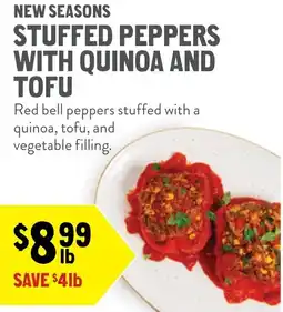 New Seasons Market Stuffed peppers with quinoa and tofu offer