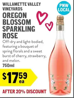 New Seasons Market Oregon blossom sparkling rose offer