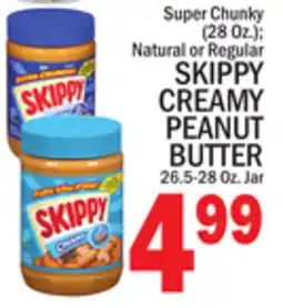C Town SKIPPY CREAMY PEANUT BUTTER 26.5-28 Oz. Jar offer