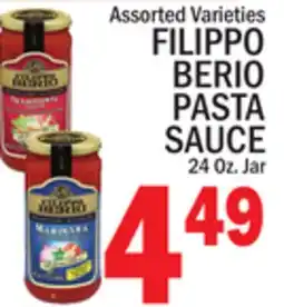 C Town FILIPPO BERIO PASTA SAUCE offer