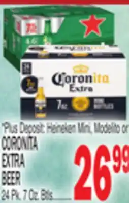 C Town CORONITA EXTRA BEER 24 Pk. 7 Oz. Btls offer