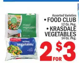 C Town FOOD CLUB 12 Oz. Pkg., KRASDALE VEGETABLES 14 Oz. Pkg offer