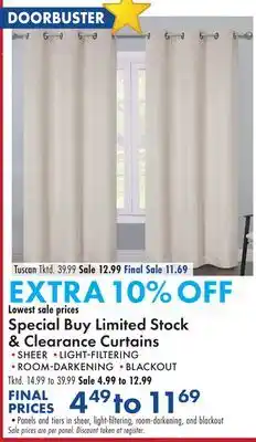 Boscov's Special Buy Limited Stock & Clearance Curtains offer