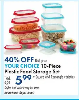 Boscov's 10-Piece Plastic Food Storage Set offer