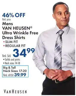 Boscov's Mens VAN HEUSEN Ultra Wrinkle Free Dress Shirts offer