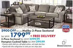 Boscov's Malibu 2-Piece Sectional offer