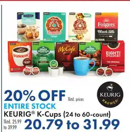 Boscov's ENTIRE STOCK KEURIG K-Cups (24 to 60-count) offer