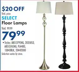 Boscov's SELECT Floor Lamps offer