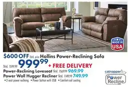 Boscov's Hollins Power-Reclining Sofa offer