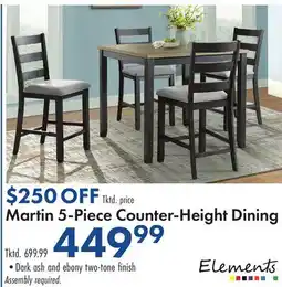 Boscov's Martin 5-Piece Counter-Height Dining offer