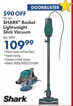 Boscov's SHARK Rocket Lightweight Stick Vacuum offer