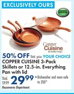 Boscov's COPPER CUISINE 3-Pack Skillets or 12.5-in. Everything Pan with lid offer