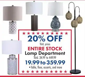 Boscov's ENTIRE STOCK Lamp Department offer