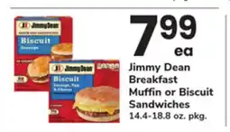 ACME Jimmy Dean Breakfast Muffin or Biscuit Sandwiches offer