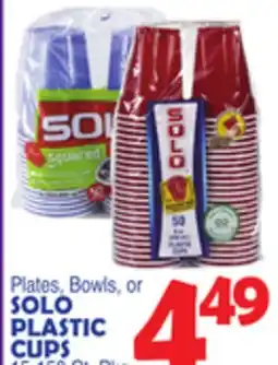 Bravo Supermarkets SOLO PLASTIC CUPS offer