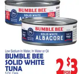 Bravo Supermarkets BUMBLE BEE SOLID WHITE TUNA offer