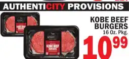 Bravo Supermarkets AUTHENTICITY PROVISIONS KOBE BEEF BURGERS offer