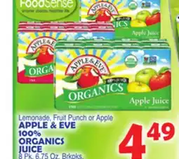 Bravo Supermarkets APPLE & EVE 100% ORGANICS JUICE offer