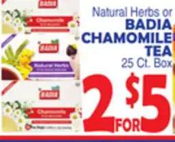 Bravo Supermarkets BADIA CHAMOMILE TEA offer