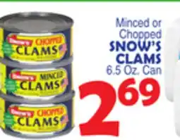 Bravo Supermarkets SNOW'S CLAMS offer