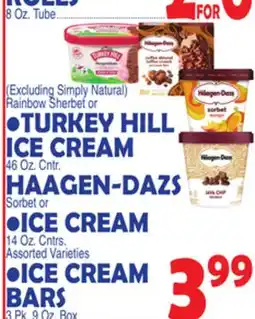 Bravo Supermarkets RAINBOW SHERBET OR TURKEY HILL ICE CREAM 46 OZ. CNTR offer
