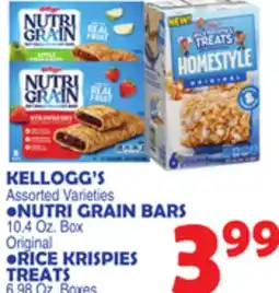 Bravo Supermarkets KELLOGG'S •NUTRI GRAIN BARS 10.4 Oz. Box Original •RICE KRISPIES TREATS 6.98 Oz. Boxes offer