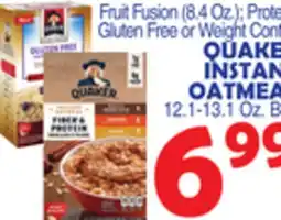 Bravo Supermarkets QUAKER INSTANT OATMEAL 12.1-13.1 Oz. Box offer