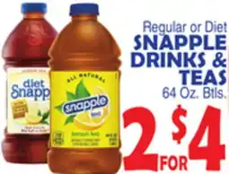 Bravo Supermarkets SNAPPLE DRINKS & TEAS offer