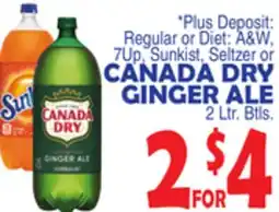 Bravo Supermarkets CANADA DRY GINGER ALE offer