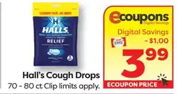 Weis Markets Hall's Cough Drops offer