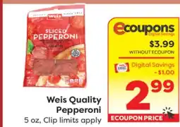 Weis Markets Weis Quality Pepperoni offer