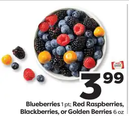 Weis Markets Blueberries 1 pt Red Raspberries, Blackberries, or Golden Berries 6 oz offer