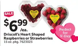 Stop&Shop Driscoll's Heart Shaped Raspberries or Strawberries offer