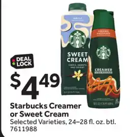 Stop&Shop Starbucks Creamer or Sweet Cream offer