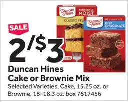 Stop&Shop Duncan Hines Cake or Brownie Mix offer