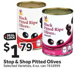 Stop&Shop Stop & Shop Pitted Olives offer