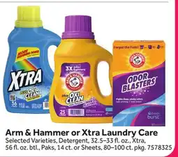Stop&Shop Arm & Hammer or Xtra Laundry Care offer