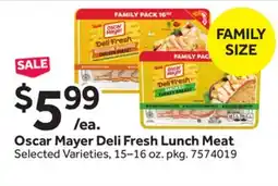 Stop&Shop Oscar Mayer Deli Fresh Lunch Meat offer