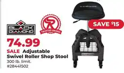Runnings BLACK DIAMOND Adjustable Swivel Roller Shop Stool offer
