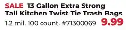 Runnings 13 Gallon Extra Strong Tall Kitchen Twist Tie Trash Bags offer