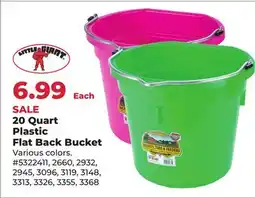 Runnings LITTLE GIANT 20 Quart Plastic Flat Back Bucket offer