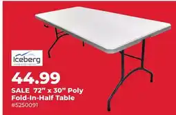 Runnings Iceberg 72 x 30 Poly Fold-In-Half Table offer